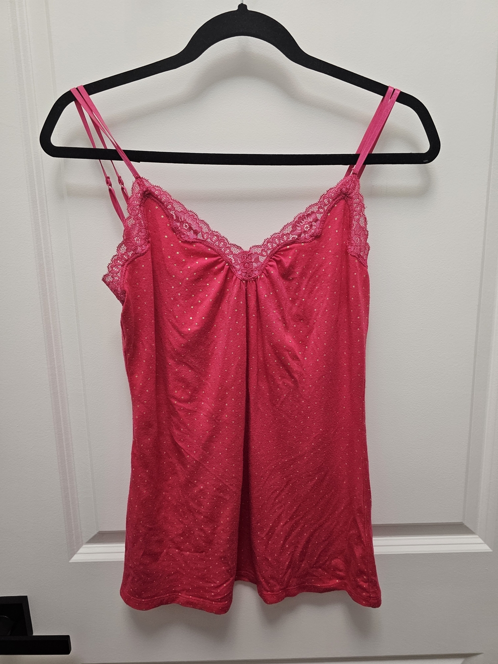 Express Hot Pink Lace-Trim Satin Chemise